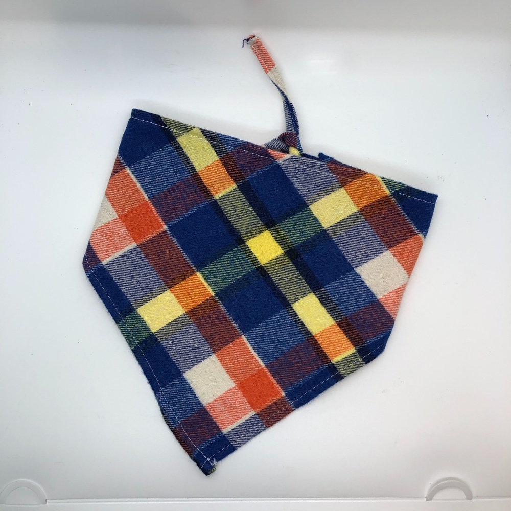 Bandana/Pet’s Bandana/Baby Bib/Scarf~Blue Plaid - Picture 11 of 15